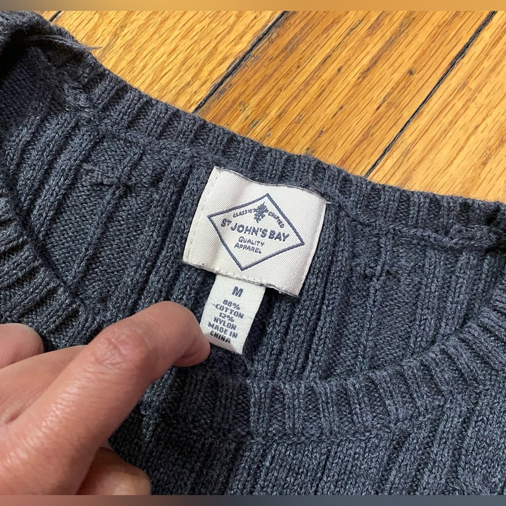 St. John’s Bay: Gray, cable-knit sweater - Picture 6 of 10